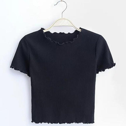Vintage-Inspired Women's Retro Short Sleeve T-Shirt with Wood Ears Design - Très Elite