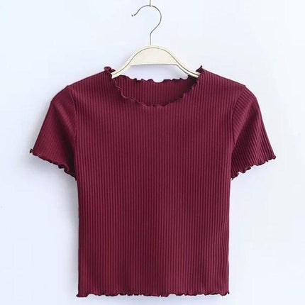Vintage-Inspired Women's Retro Short Sleeve T-Shirt with Wood Ears Design - Très Elite