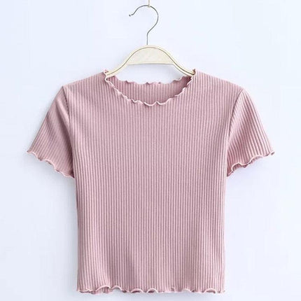 Vintage-Inspired Women's Retro Short Sleeve T-Shirt with Wood Ears Design - Très Elite