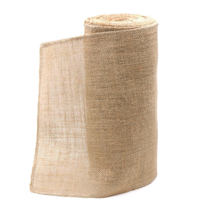 Vintage Jute Embroidered Burlap Table Runner - Rustic Charm Accent- Très Elite- Très Elite