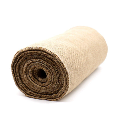 Vintage Jute Embroidered Burlap Table Runner - Rustic Charm Accent- Très Elite- Très Elite