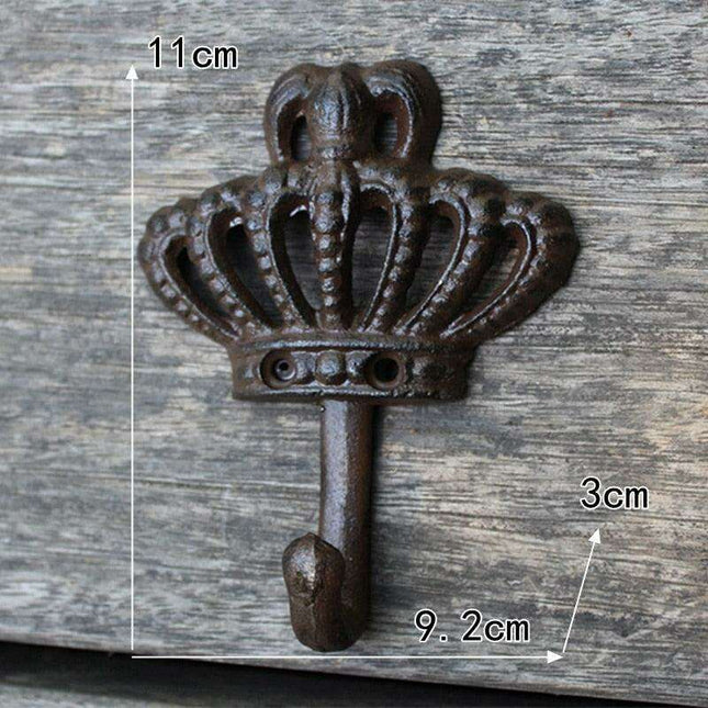 Vintage Royalty Cast Iron Crown Coat Hook - Timeless Home Accent