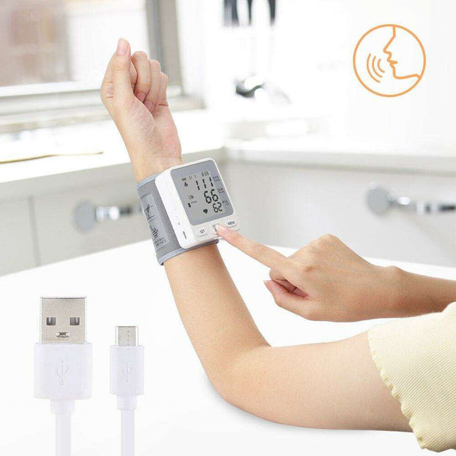 Voice-Activated Wireless Blood Pressure Monitor with USB Recharge - Simplified Health Tracking