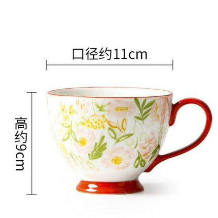 Elegant Floral Porcelain Drinking Mug - Your Ideal Beverage Companion