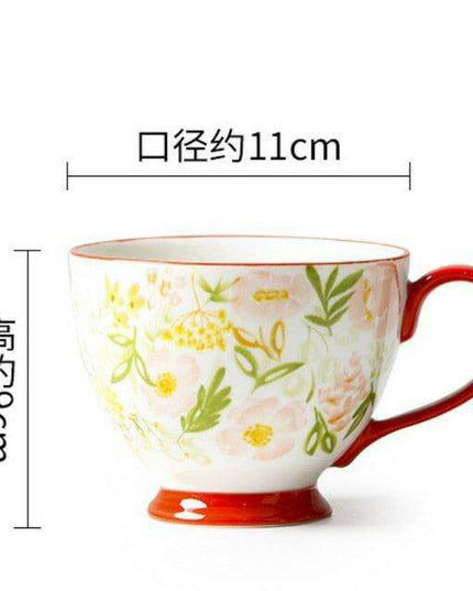 Elegant Floral Porcelain Drinking Mug - Your Ideal Beverage Companion