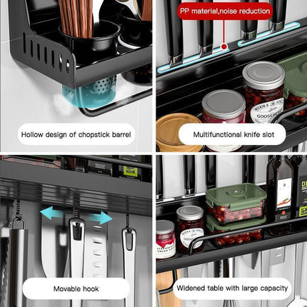 Wall-Mounted Aluminum Kitchen Organizer Rack with Chopstick Holder - Maximize Space Efficiency - Très Elite