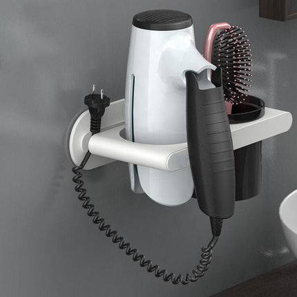 Wall-Mounted Hair Dryer Storage Shelf with No-Drill Installation - Très Elite