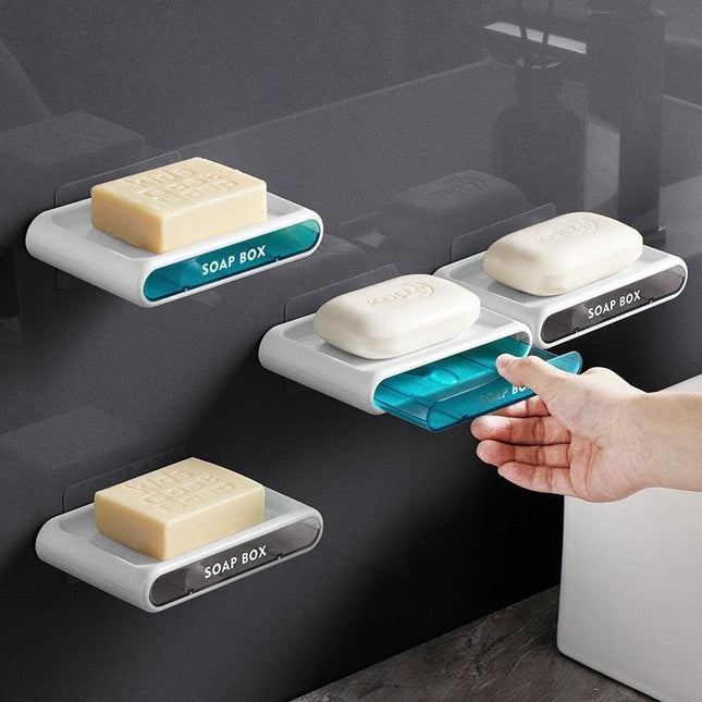 Wall-Mounted Soap and Sponge Organizer with Efficient Water Drainage for Kitchen and Bathroom