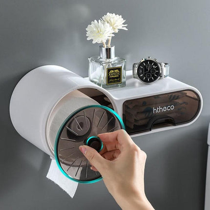 Wall-Mounted Tissue Dispenser with Versatile Storage for Bathroom Organization- Très Elite- Très Elite