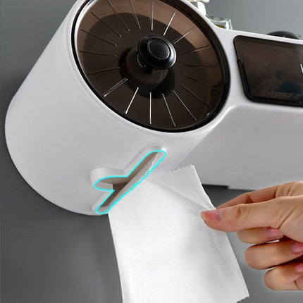 Wall-Mounted Tissue Dispenser with Versatile Storage for Bathroom Organization- Très Elite- Très Elite