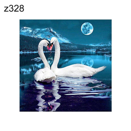 Whimsical Baby Angel and Swan DIY Diamond Painting Kit - Creative Wall Art for All Ages