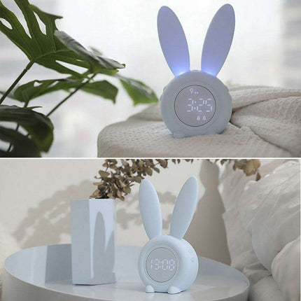 Whimsical Bunny Ear LED Digital Alarm Clock with Sound Control and Multi-Display Features