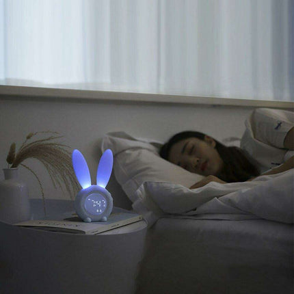 Whimsical Bunny Ear LED Digital Alarm Clock with Sound Control and Multi-Display Features