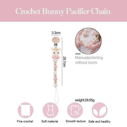 Whimsical Bunny Teething Clip - Chic Pacifier Holder for Infants