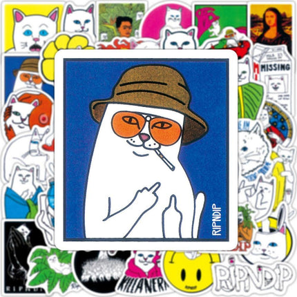 Whimsical Cat Character Sticker Collection for Fun Personalization - Très Elite