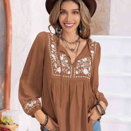 Whimsical Floral Chiffon Blouse with Elegant Balloon Sleeves