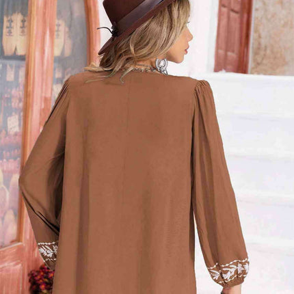 Whimsical Floral Chiffon Blouse with Elegant Balloon Sleeves