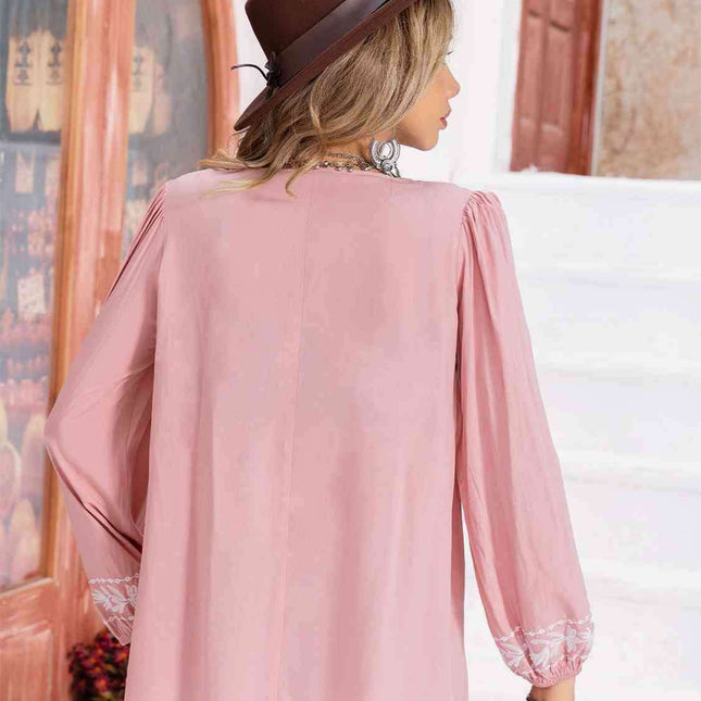 Whimsical Floral Chiffon Blouse with Elegant Balloon Sleeves