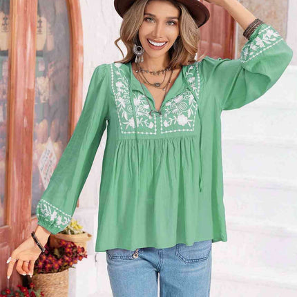 Whimsical Floral Chiffon Blouse with Elegant Balloon Sleeves