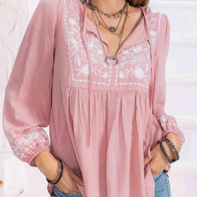 Whimsical Floral Chiffon Blouse with Elegant Balloon Sleeves