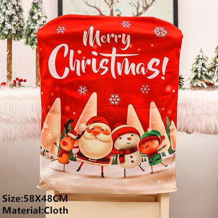 Whimsical Gnome-Themed Christmas Chair Cover - Festive Home Accent