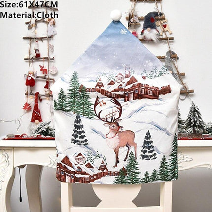 Whimsical Gnome-Themed Christmas Chair Cover - Festive Home Accent