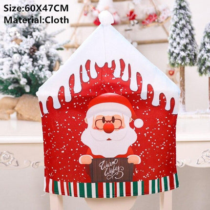 Whimsical Gnome-Themed Christmas Chair Cover - Festive Home Accent