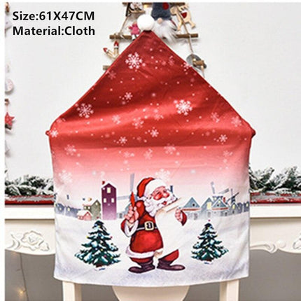 Whimsical Gnome-Themed Christmas Chair Cover - Festive Home Accent
