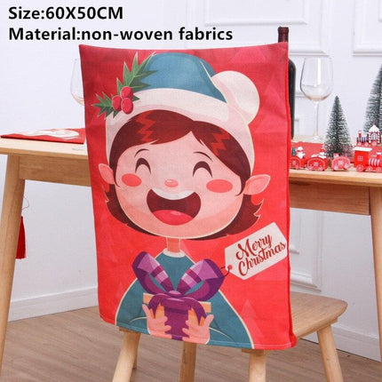 Whimsical Gnome-Themed Christmas Chair Cover - Festive Home Accent