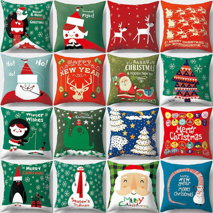 Whimsical Holiday Cartoon Pillow Cover for Festive Home Styling
