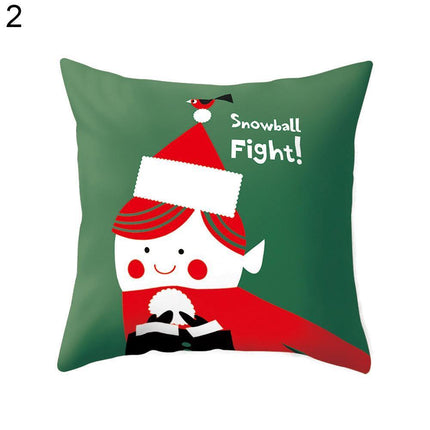 Whimsical Holiday Cartoon Pillow Cover for Festive Home Styling