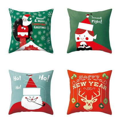 Whimsical Holiday Cartoon Pillow Cover for Festive Home Styling