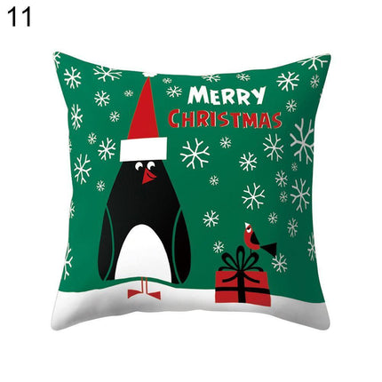 Whimsical Holiday Cartoon Pillow Cover for Festive Home Styling