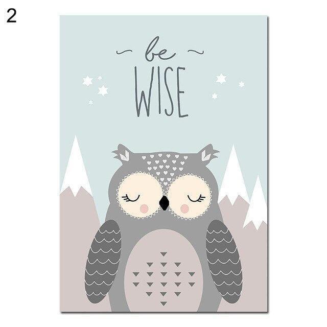 Whimsical Jungle Safari Animals Canvas Print - Gender-Neutral Nursery Wall Art for Kids