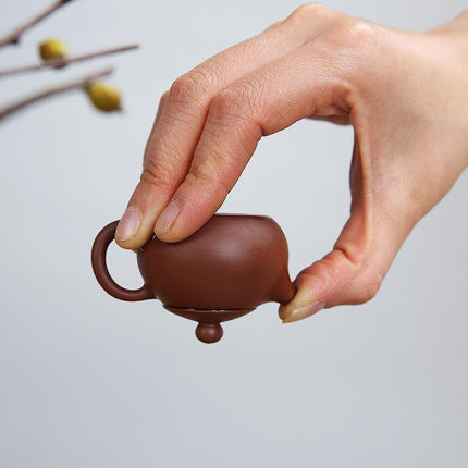 Whimsical Purple Clay Teapot Ensemble with Charming Tea Pet - Très Elite
