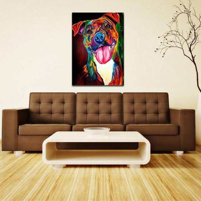 Whimsical Waterproof Dog Art: Colorful Canvas for Home & Boutique Decor