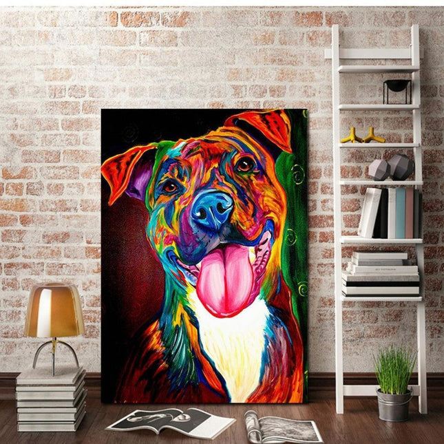 Whimsical Waterproof Dog Art: Colorful Canvas for Home & Boutique Decor