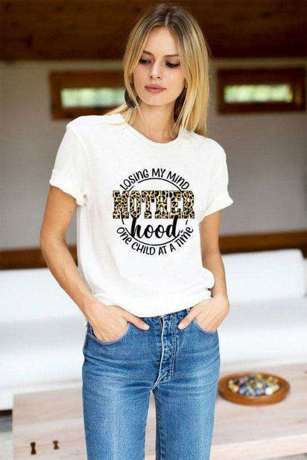 Wild Style Leopard Print Crew Neck Cotton Tee