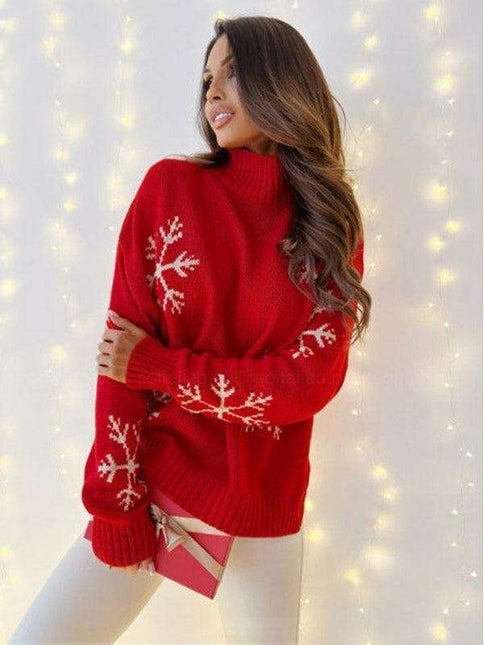 Winter Wonderland Christmas Turtleneck Sweater - Cozy Women's Holiday Essential