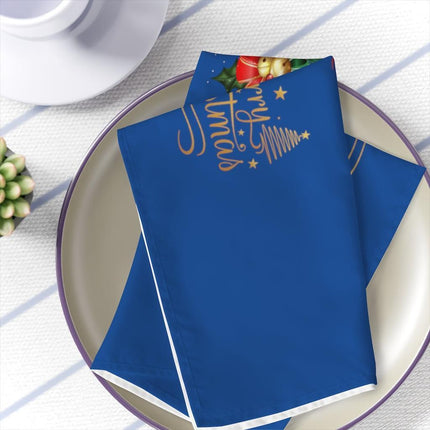 Winter Wonderland Elegant Blue Napkin Set - 4 Pack, 19"x19" for Festive Occasions