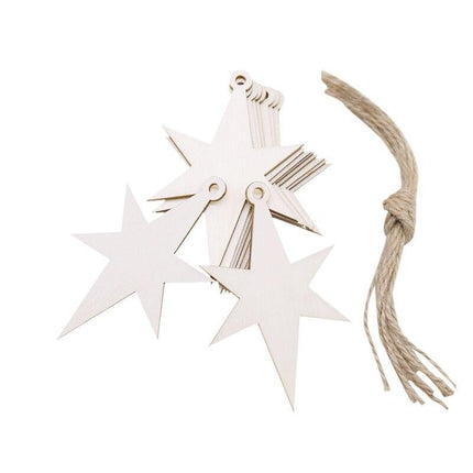 Wooden Snowflake Chip Ornaments - Cheerful Set of 10 for Holiday Celebrations - Très Elite
