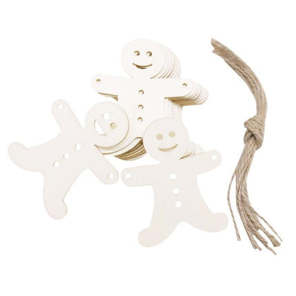 Wooden Snowflake Chip Ornaments - Cheerful Set of 10 for Holiday Celebrations - Très Elite