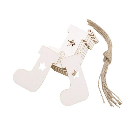 Wooden Snowflake Chip Ornaments - Cheerful Set of 10 for Holiday Celebrations - Très Elite