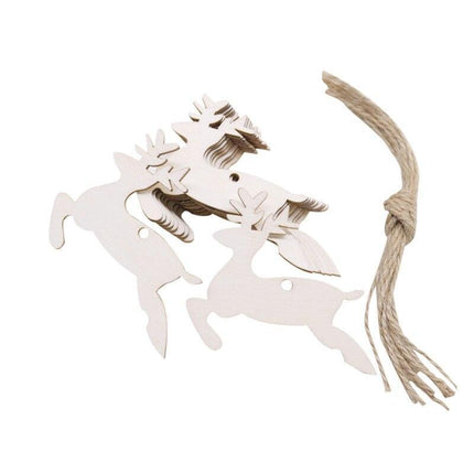 Wooden Snowflake Chip Ornaments - Cheerful Set of 10 for Holiday Celebrations - Très Elite