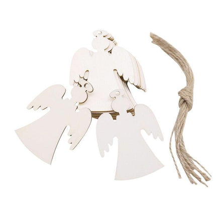 Wooden Snowflake Chip Ornaments - Cheerful Set of 10 for Holiday Celebrations - Très Elite
