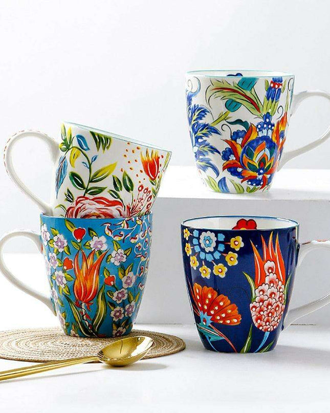 Cheerful Floral Cartoon Ceramic Mug - Elevate Your Daily Sips