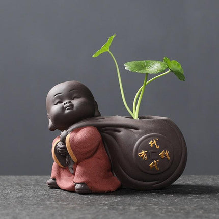 Zen Harmony Ceramic Buddha Monk Tea Companion for Mindful Brewing