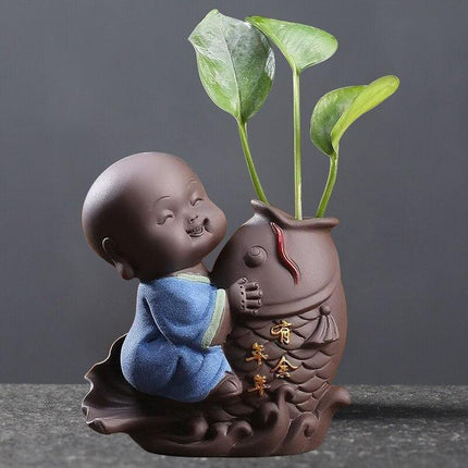 Zen Harmony Ceramic Buddha Monk Tea Companion for Mindful Brewing