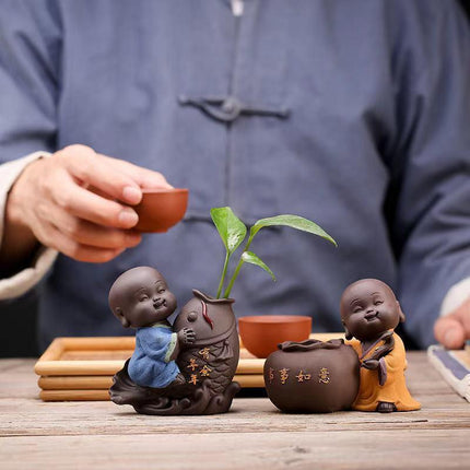 Zen Harmony Ceramic Buddha Monk Tea Companion for Mindful Brewing