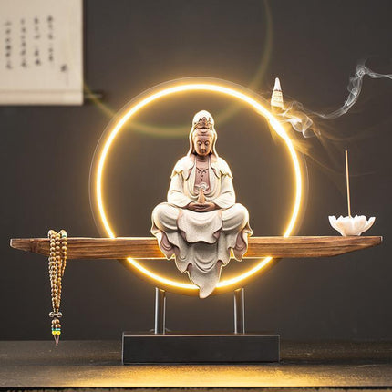 Zen Harmony Guanyin Backflow Incense Burner Collection - Tranquil Retreat Kit - Très Elite